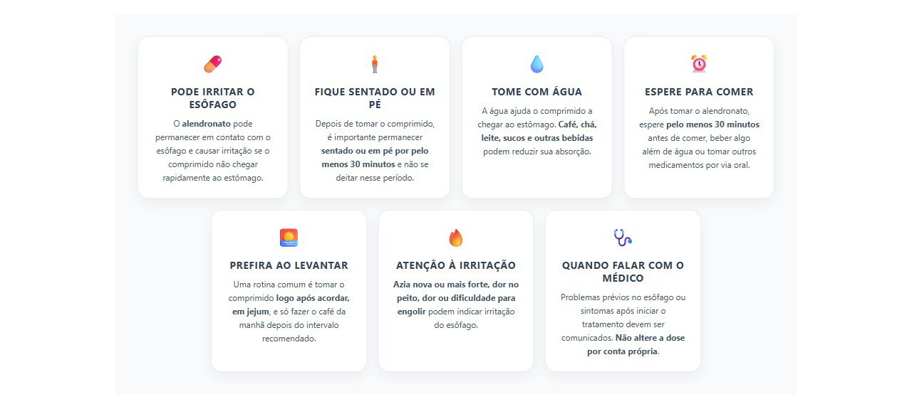 Alendronato: por que não pode deitar depois de tomar