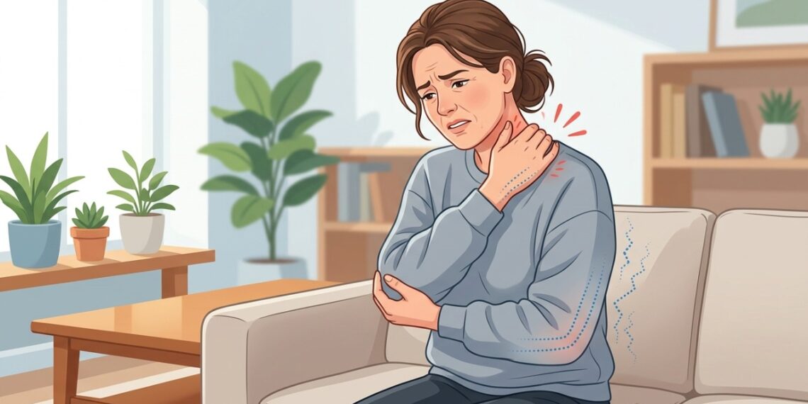 Dor que começa no pescoço e desce pelo braço com formigamento pode estar relacionada à irritação de um nervo cervical.