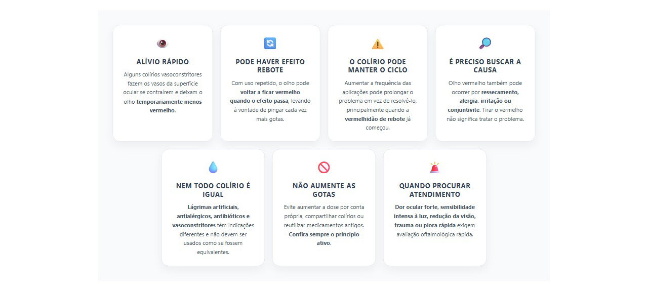 Colírio tira o vermelho, mas ele volta? Pode ser efeito rebote