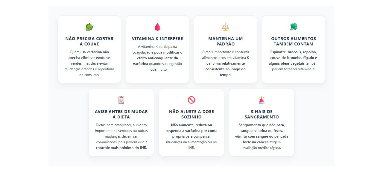 Varfarina e couve: o segredo é manter a vitamina K estável