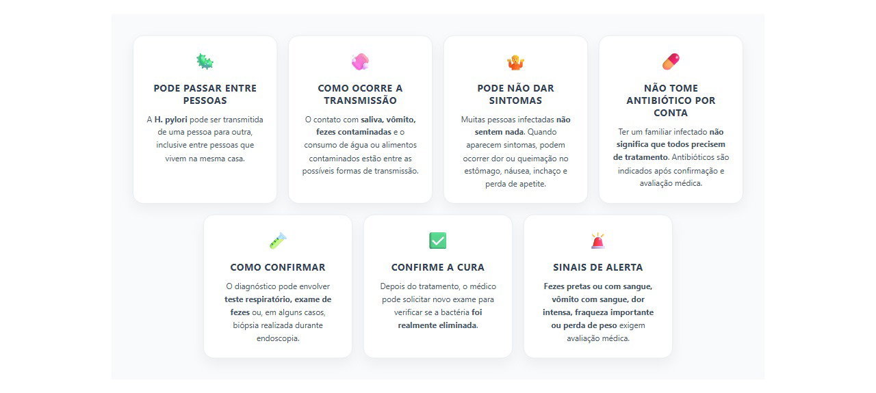 H. pylori em casa: como pega, sintomas e quando investigar