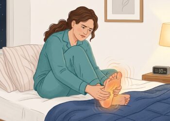 Queimação nos pés à noite pode estar relacionada a alterações nos nervos periféricos.