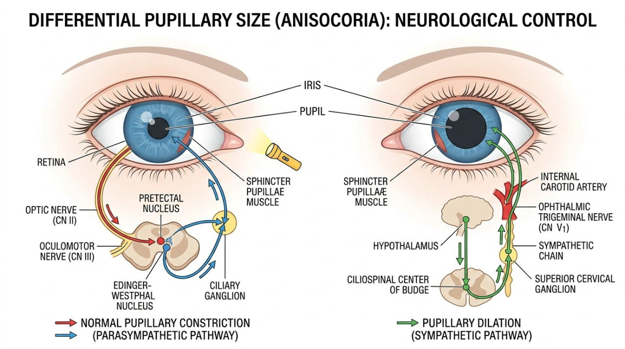 A anisocoria pode ser normal em algumas pessoas, mas mudanças novas precisam ser avaliadas conforme os sintomas.