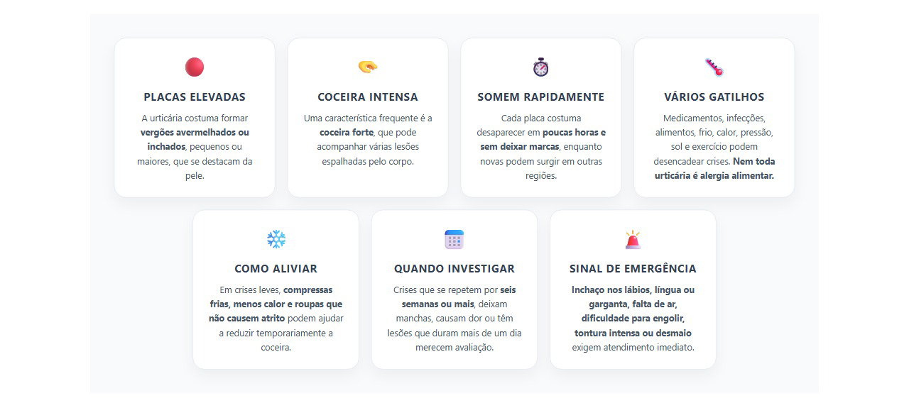 Sinais de que as placas que coçam podem ser urticária