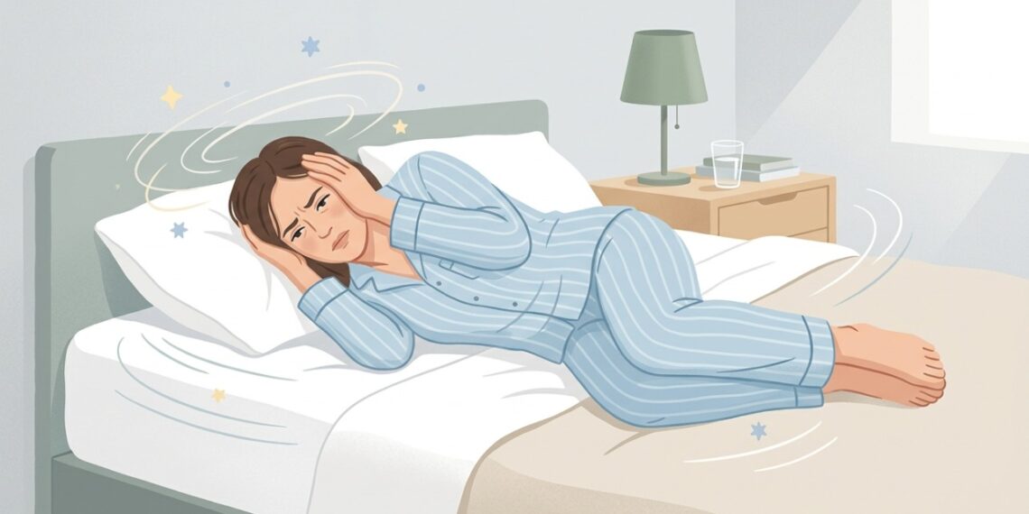 Tontura breve ao virar na cama pode estar relacionada a alterações do ouvido interno.