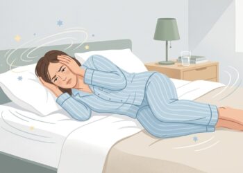 Tontura breve ao virar na cama pode estar relacionada a alterações do ouvido interno.
