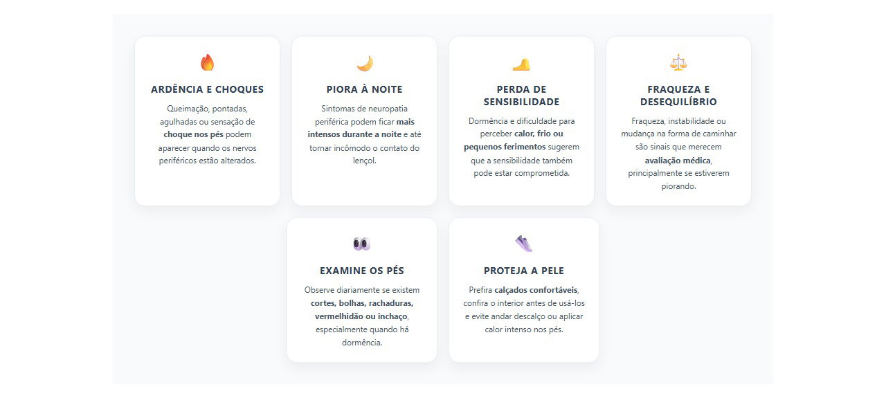 Sinais de que a queimação nos pés pode envolver os nervos