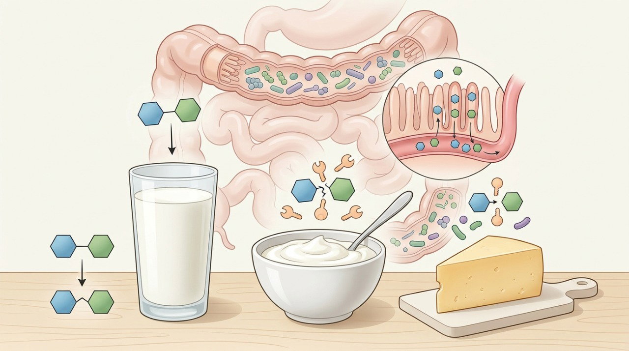 A quantidade de lactose e a forma de digestão variam entre leite, iogurte e diferentes tipos de queijo.