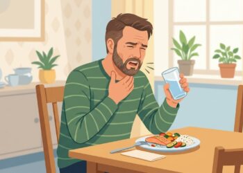 Tossir ou engasgar repetidamente ao beber ou comer pode indicar dificuldade de deglutição.