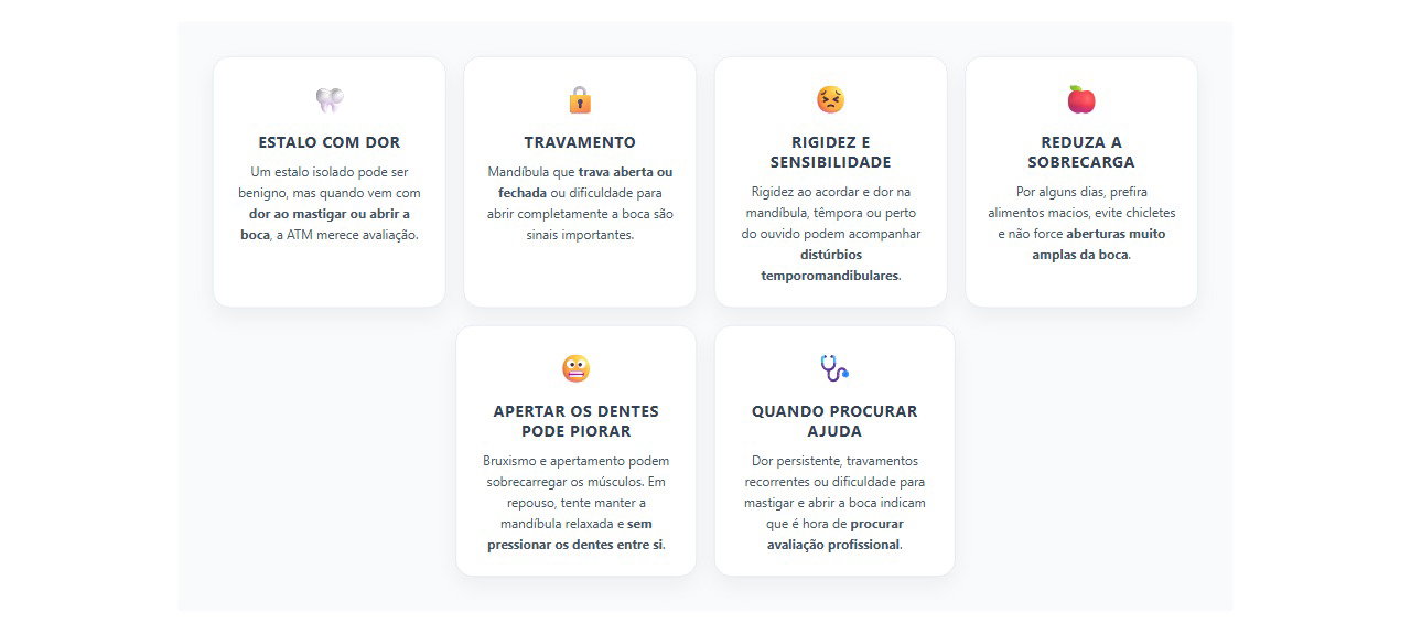Mandíbula estalando e doendo: sinais de que a ATM merece atenção