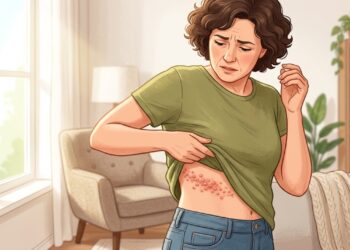 Ardência e bolhas em uma faixa de apenas um lado do corpo podem indicar cobreiro.