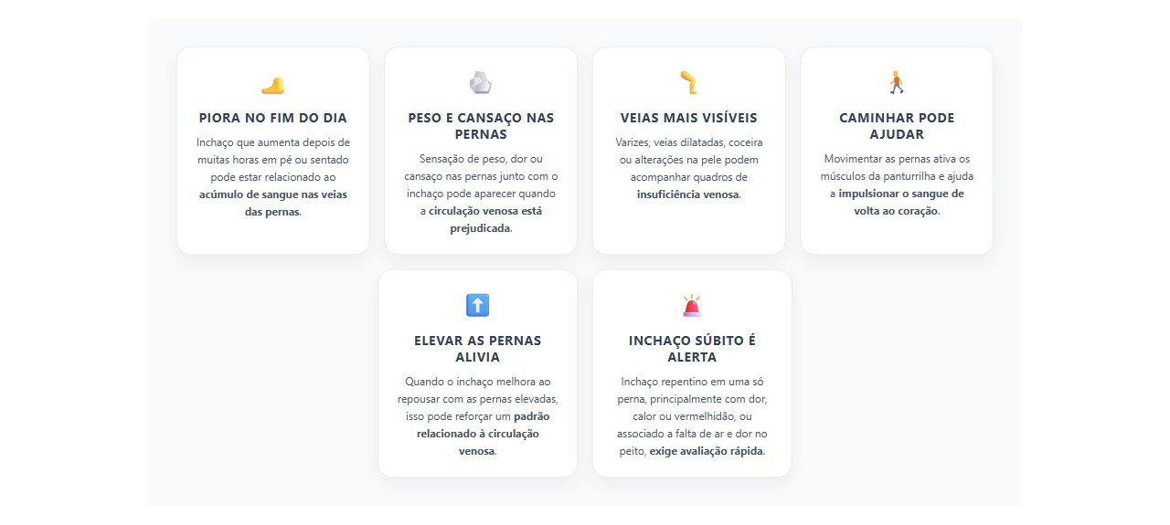 Tornozelos inchados no fim do dia: sinais de que as veias podem estar envolvidas