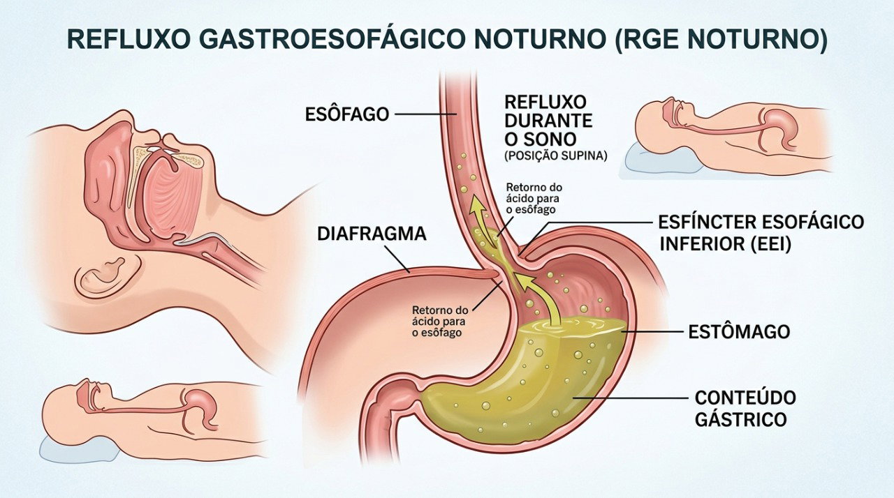 Ao se deitar depois de comer, o conteúdo do estômago pode retornar com mais facilidade para o esôfago.