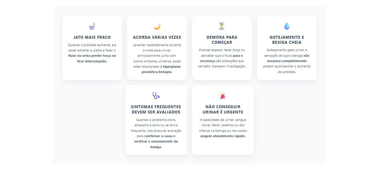 Jato urinário fraco e idas ao banheiro à noite: sinais de próstata aumentada