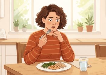 Comida sem gosto pode estar relacionada a alterações no olfato, boca seca ou outros problemas na boca e no nariz.
