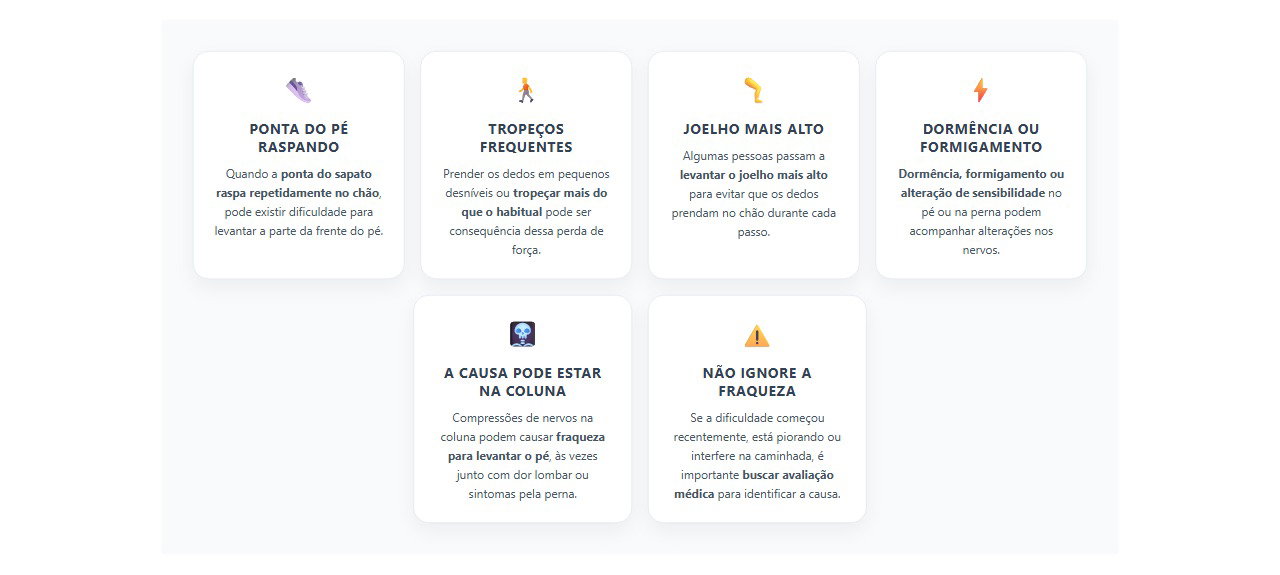 Sinais de que o pé pode estar perdendo força ao caminhar