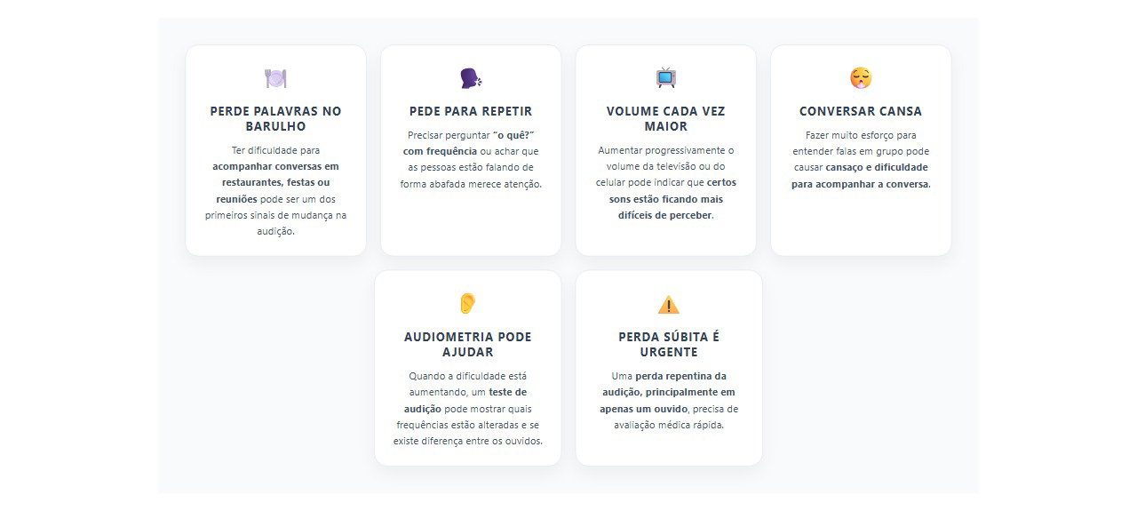Sinais de que a audição pode estar mudando