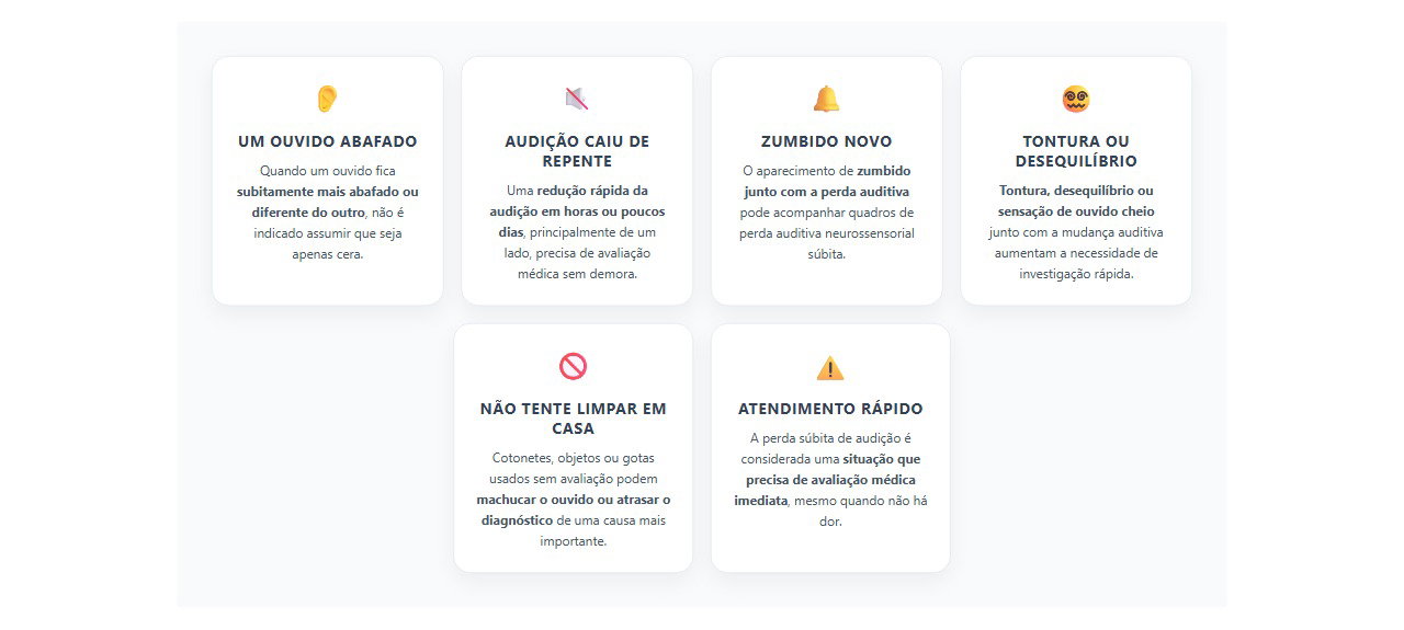 Sinais de alerta para perda súbita de audição