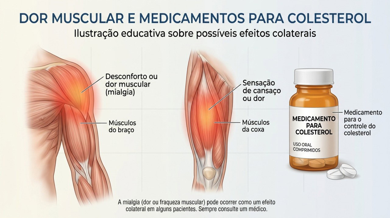 Dor muscular pode ocorrer durante o uso de estatinas, mas outras causas também precisam ser consideradas.