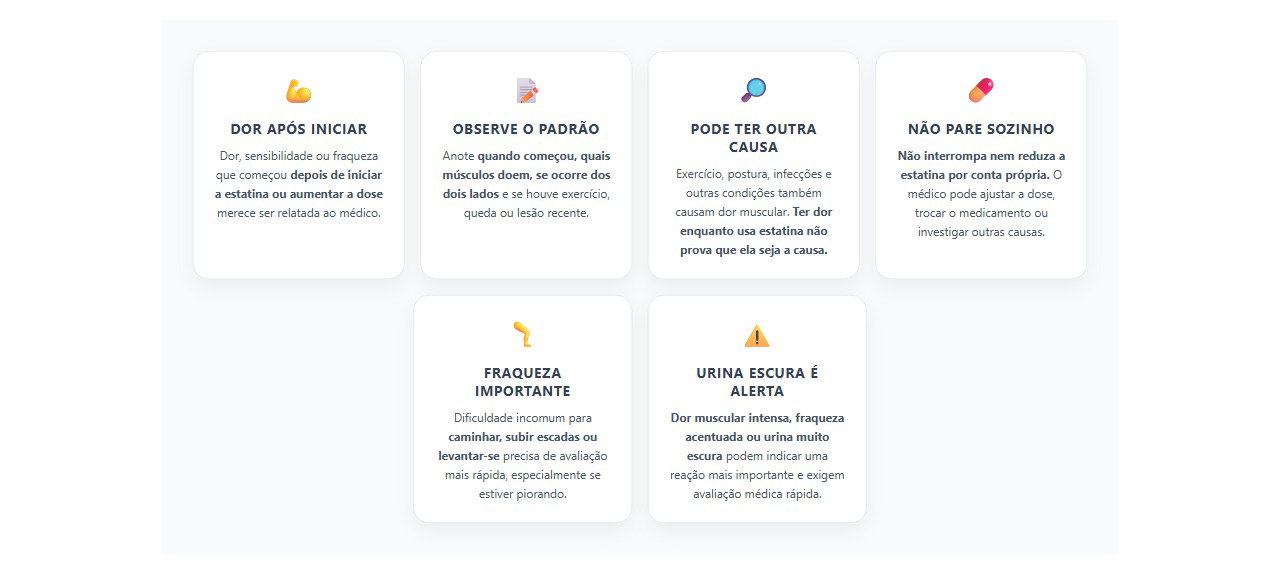 Dor muscular com estatina: quando o sintoma merece atenção