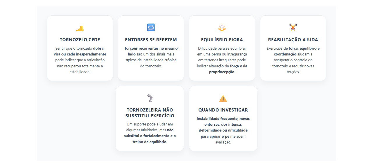 Tornozelo virando sozinho: sinais de instabilidade após entorses
