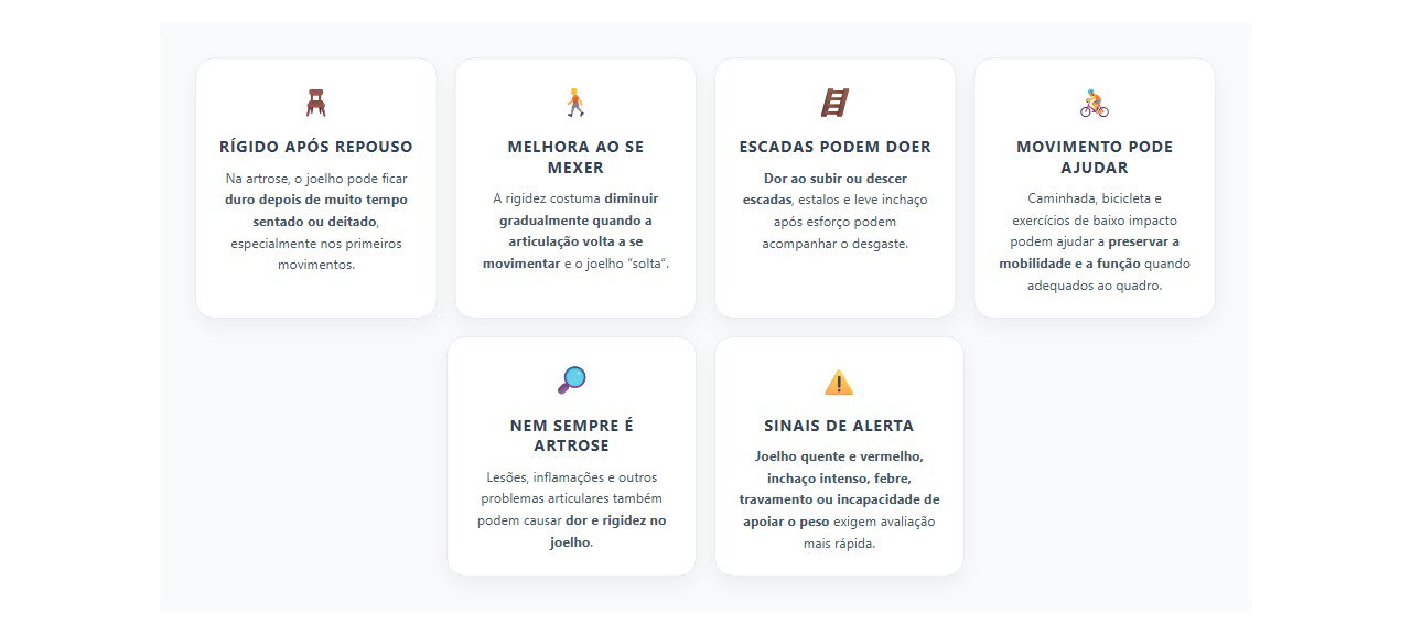 Joelho duro depois de ficar sentado? Sinais de desgaste da articulação