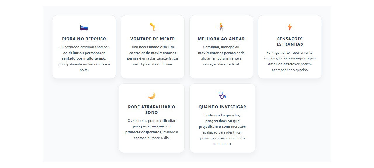 Sinais de síndrome das pernas inquietas ao deitar