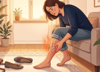 Varizes podem causar peso, ardência e inchaço nas pernas, especialmente após muitas horas em pé ou sentado.