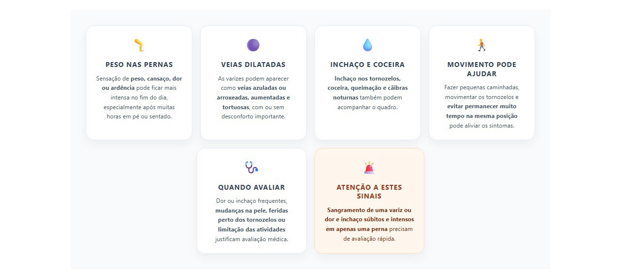 Sinais de varizes que merecem atenção