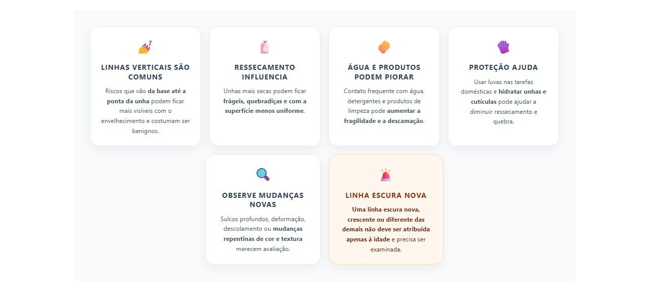 Riscos nas unhas após os 60: o que costuma ser comum e o que merece atenção