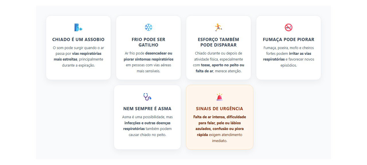 Chiado no peito: sinais que ajudam a entender quando investigar