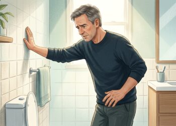 Jato urinário fraco e demora para começar podem estar relacionados a alterações da próstata ou de outras partes do trato urinário.