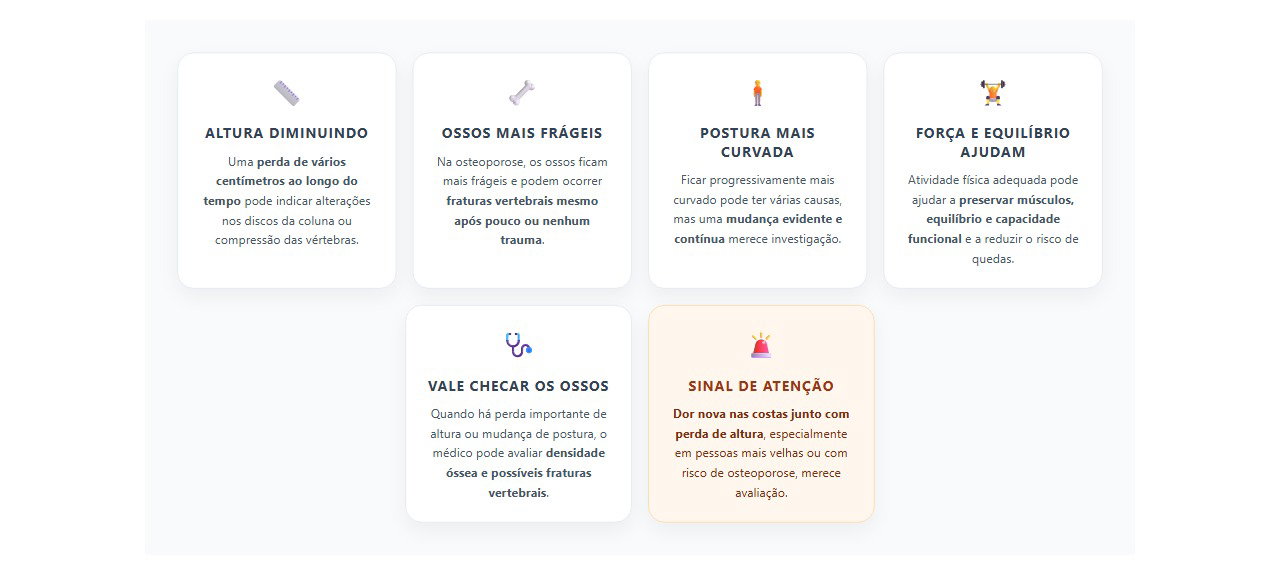 Perda de altura com a idade: sinais que merecem atenção