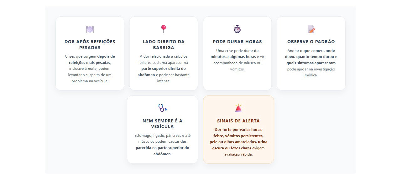 Dor depois de refeição pesada: sinais que podem apontar para a vesícula