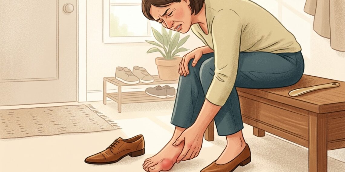Sapatos apertados podem aumentar a pressão sobre o joanete e piorar dor, vermelhidão e sensibilidade.