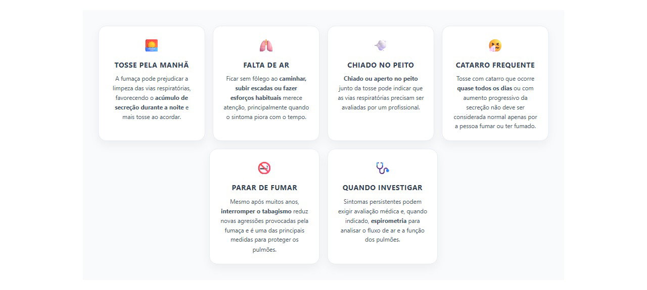 Sinais de alerta na tosse matinal de fumantes e ex-fumantes
