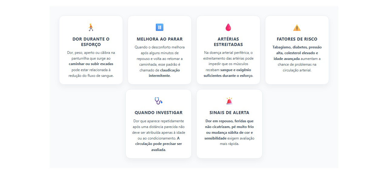 Dor na panturrilha ao caminhar: sinais de que a circulação merece atenção