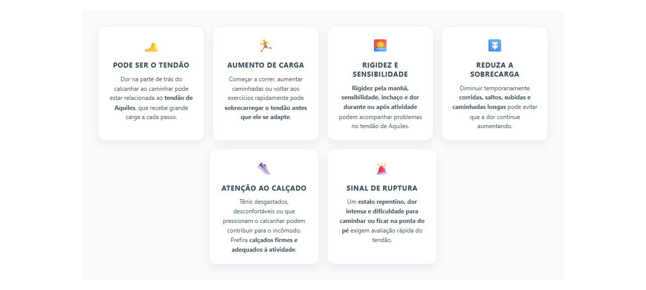 Dor atrás do calcanhar: sinais de sobrecarga no tendão de Aquiles