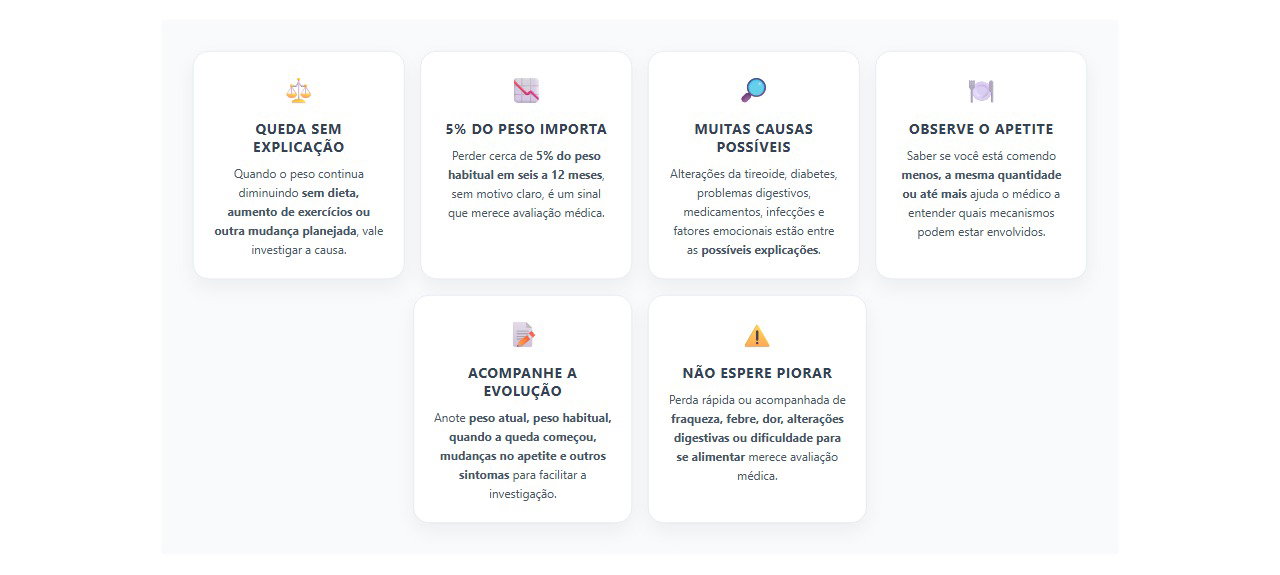 Perda de peso sem tentar: sinais de que é hora de investigar