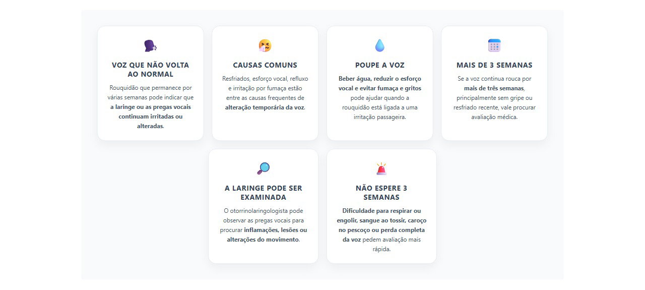 Rouquidão por semanas: sinais de que a voz precisa ser avaliada