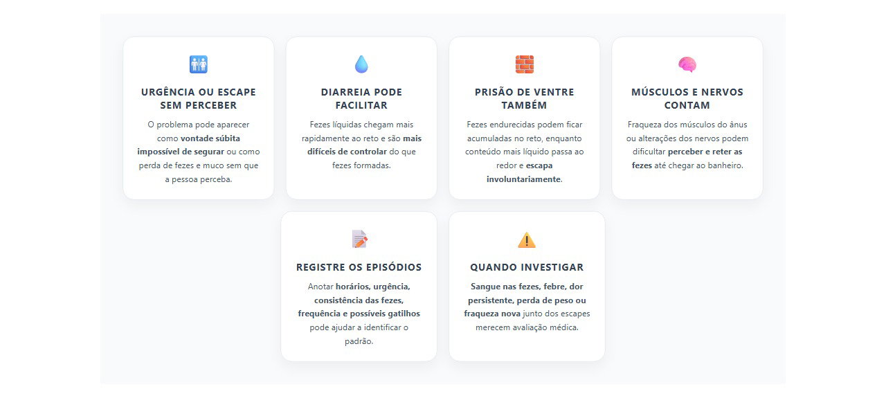 Escape de fezes: sinais de que o controle intestinal precisa ser avaliado