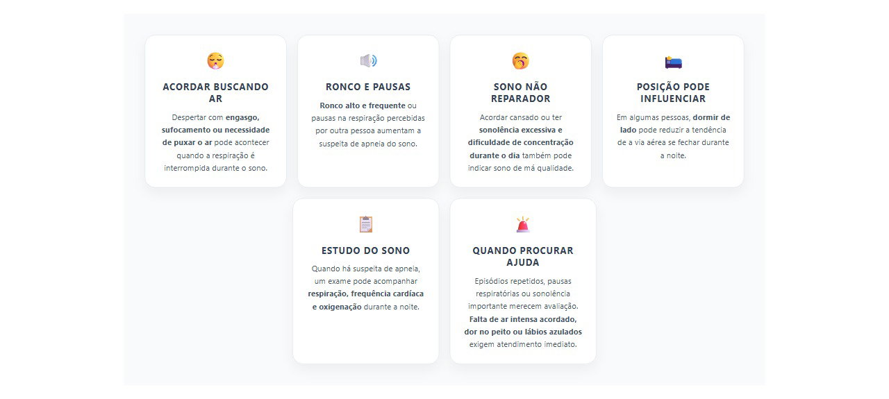 Sinais de que a respiração durante o sono precisa ser investigada
