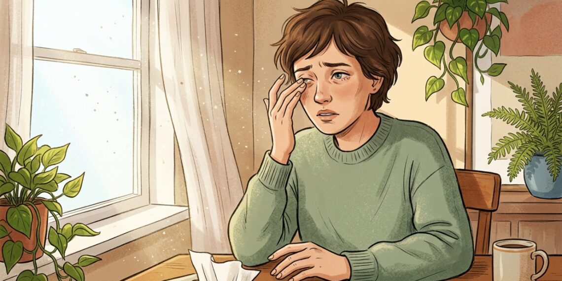 Olhos coçando, vermelhos e lacrimejando na primavera podem estar relacionados à alergia ocular.