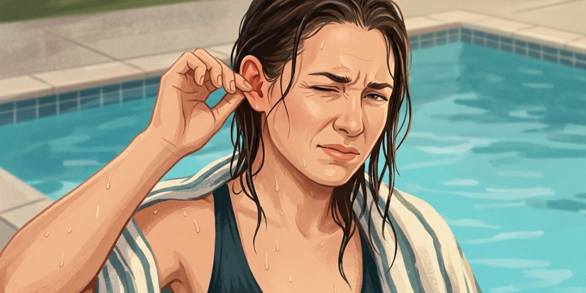 Dor ao puxar a orelha depois da piscina pode estar relacionada à inflamação do canal auditivo.