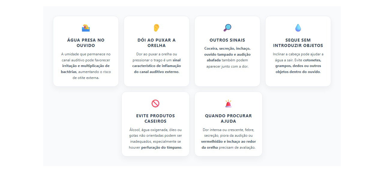 Dor no ouvido após piscina ou banho: sinais de otite externa