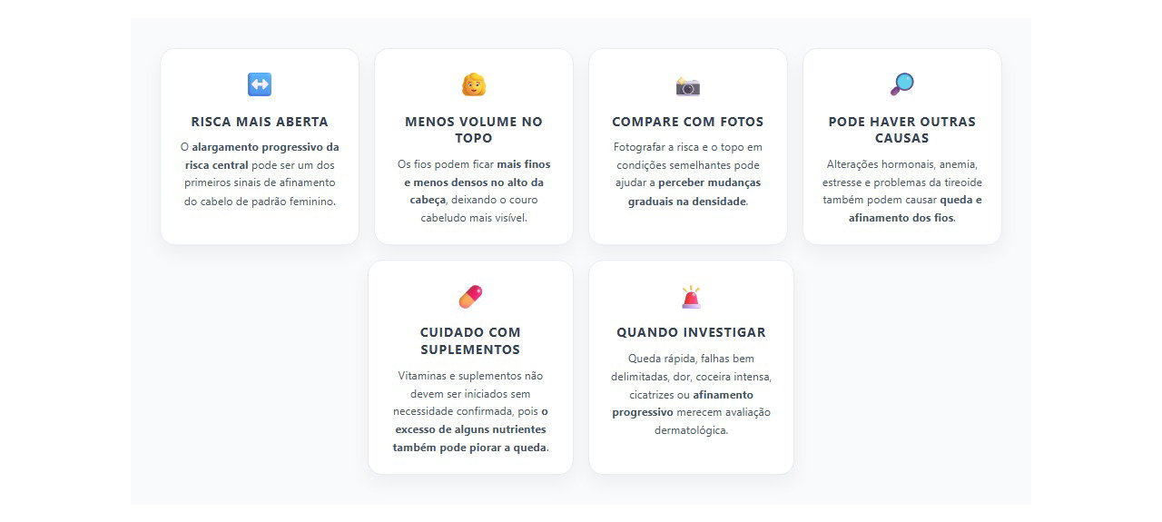 Risca do cabelo mais larga: sinais de afinamento que merecem atenção