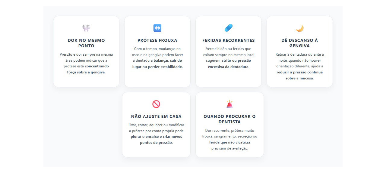 Dentadura machucando: sinais de que o encaixe precisa ser revisto