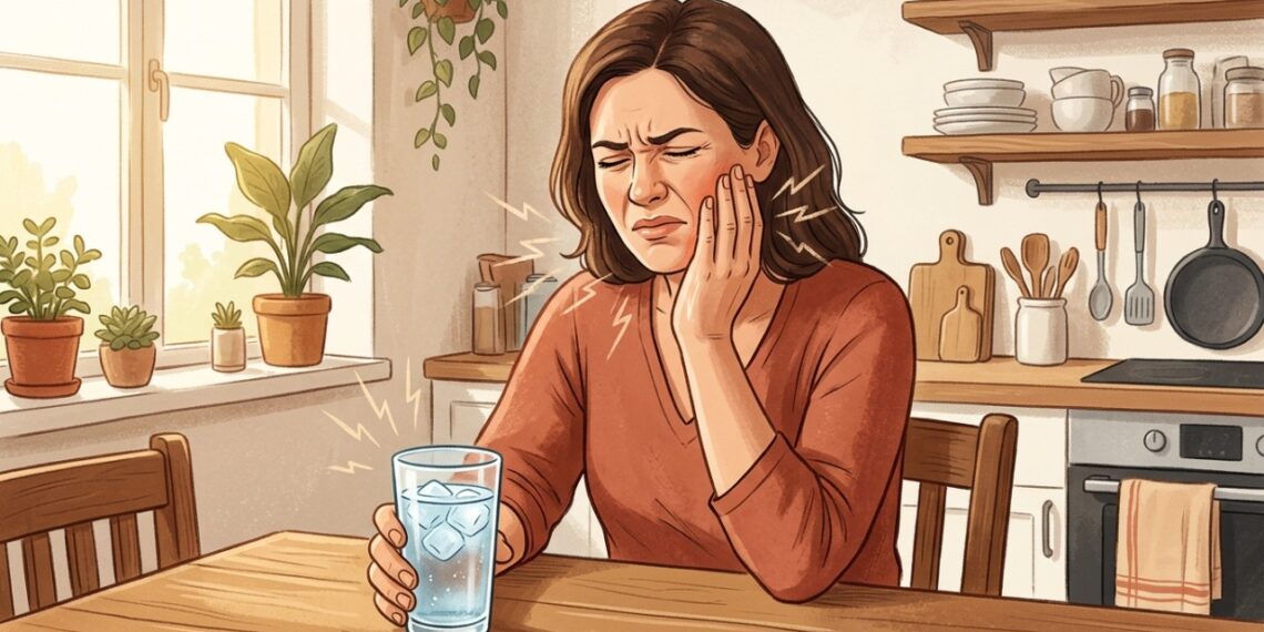 Dor curta ao beber algo gelado ou quente pode ser um sinal de sensibilidade dentária.