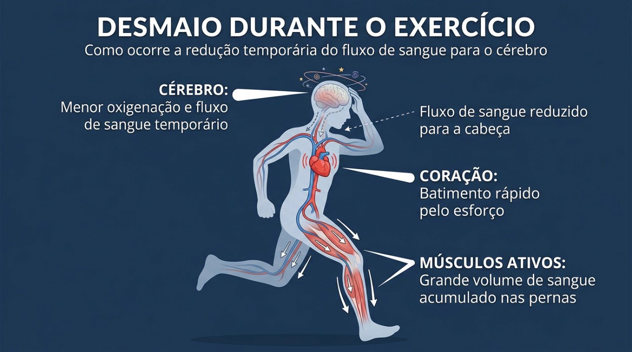 A síncope acontece quando o cérebro recebe temporariamente menos fluxo sanguíneo.