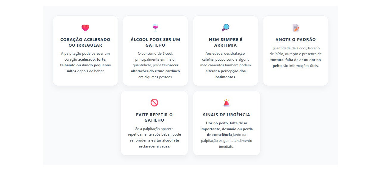 Palpitação depois de beber: sinais de que vale investigar